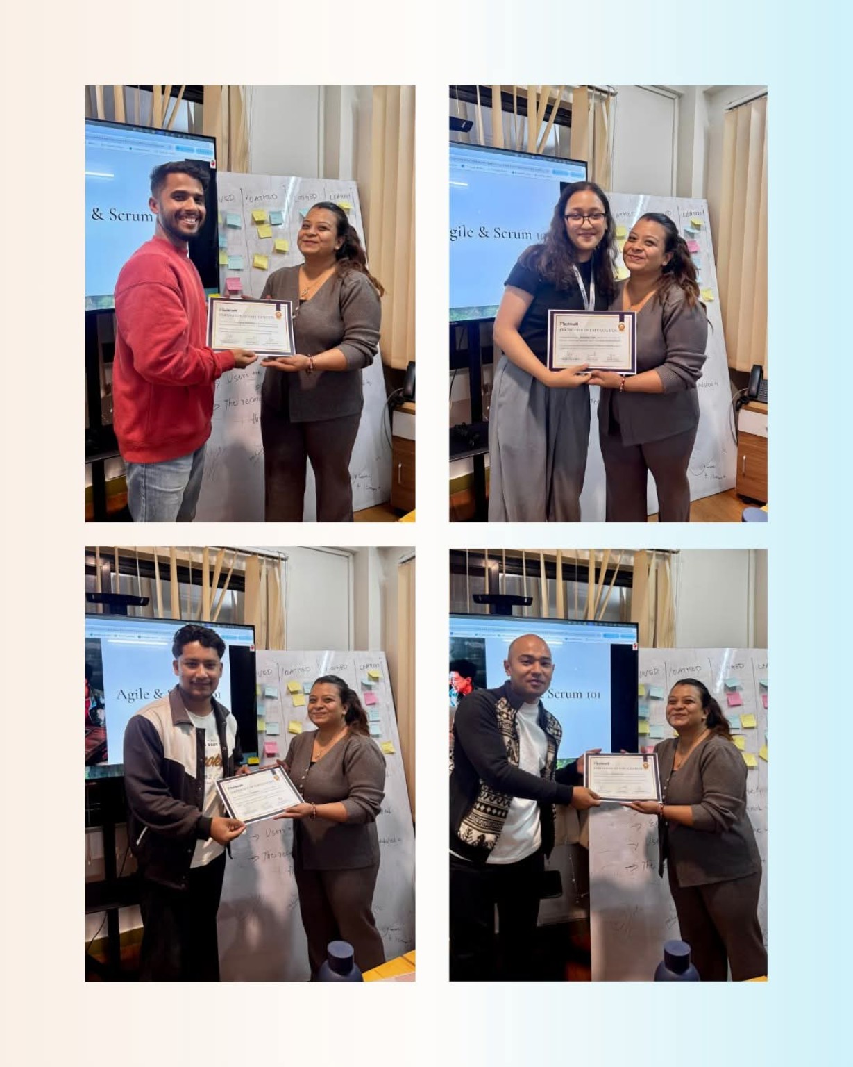 Certificate handover after the training.